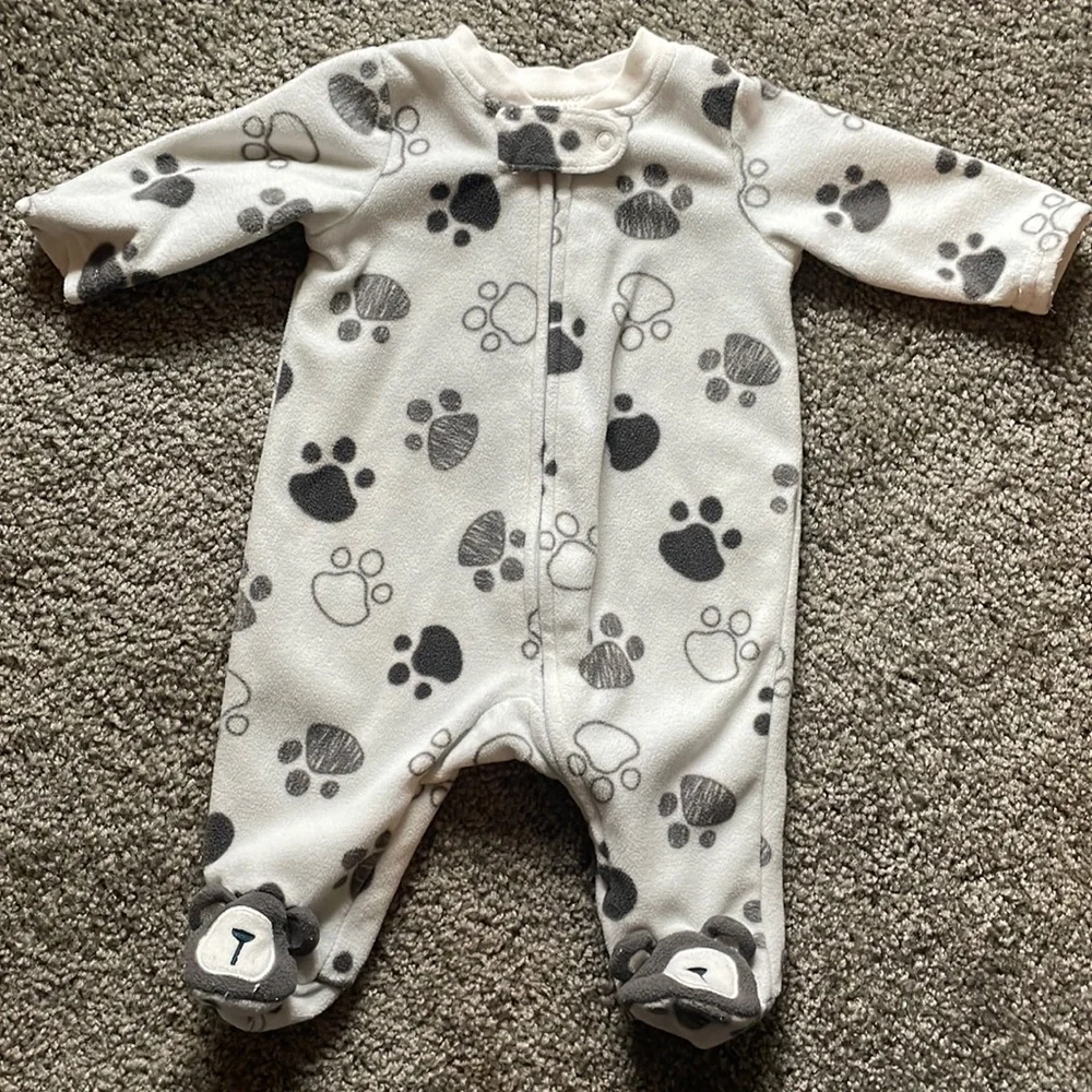 Set of 2 Small Wonders Baby Boys Fleece Sleep n Play Pajamas Sz NB